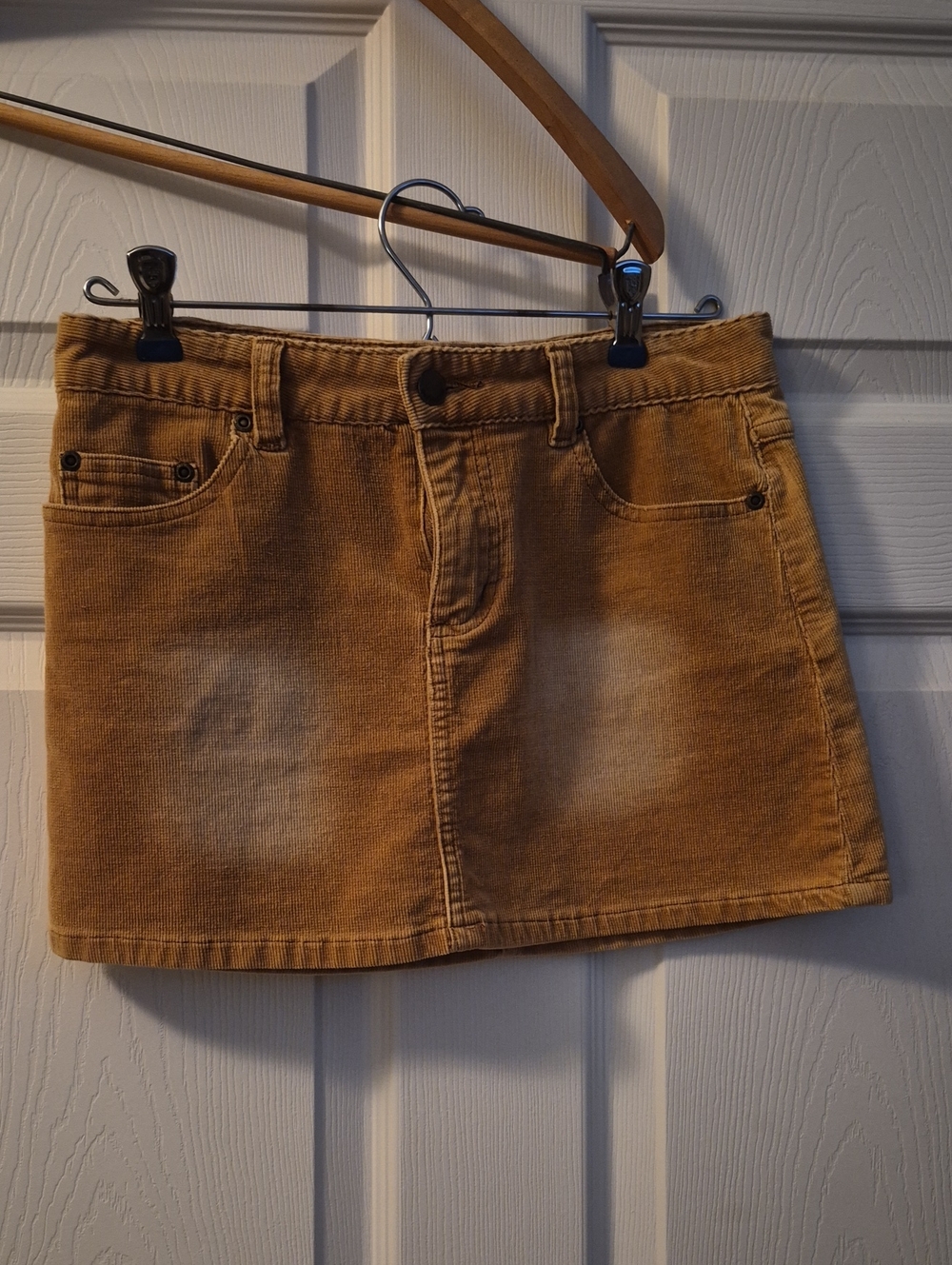 Women's Camel Corduroy Mini Skirt - Classic Casual Style